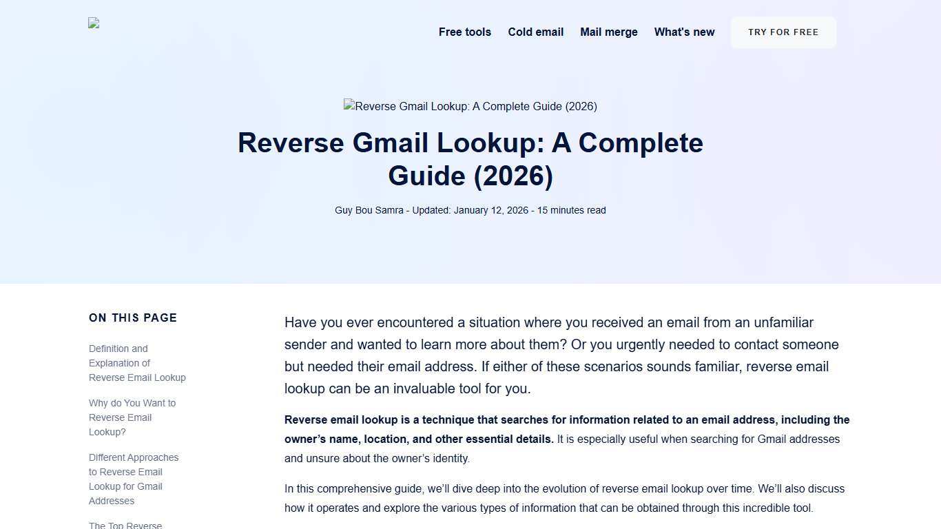 Reverse Gmail Lookup: A Complete Guide (2026)