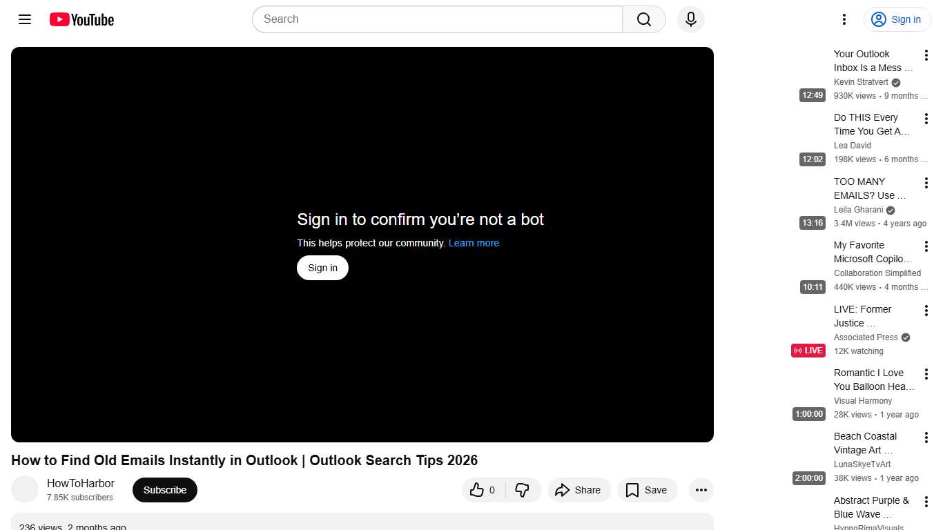 How to Find Old Emails Instantly in Outlook Outlook Search Tips 2026 - YouTube